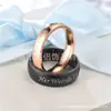 Moda Europea y Americana Nuevo Anillo de Pareja con Diamantes Incrustados en Relieve Su Loco Ella Rara Loco Raro