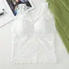 Tamanho Grande Tamanho Grande Renda Colete Longo Suspbottomer Almofada no Peito Costas Bonitas Mulher Verão Fino Gordo mm 90kg Camada Base