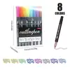 Bolígrafo de contorno de doble línea soñador transfronterizo 48 colores Pluma metálica DIY Bolígrafo para colorear tarjetas de Navidad y planificadores coloridos