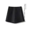 Shorts de traje negros para mujer, nueva colección de otoño 2026, de tiro alto, adelgazantes, corte holgado, adecuados para figuras petites, pantalones elegantes y fluidos de pierna ancha