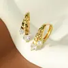 Pendientes de Plata de Ley S925 con Circonita Super Brillante Chapados en Oro de 18K Versátiles y Elegantes Plata Pura Exquisitos Ins Clips para Oreja Venta al por Mayor de Fábrica