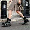 Botas de empilhar Calças de viagem do oeste de Xinjiang Botas de perna de calça 2026 novas botas curtas femininas Botas Martin cor marrom Mallard femininas