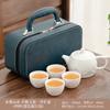 Juego de Té Kung Fu, Juego de Té de Viaje Conveniente, Juego de Regalo de Té, Tetera de Cerámica Simple para Exterior, Taza de Té, Regalo de Negocios