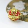 Campana de palacio de loto de cloisonné hueco con goteo de aceite, bola luminosa, se puede abrir, colgante de bola de bolsita, accesorios de arte antiguos