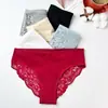 Ropa interior sexy de encaje europea y americana para mujer 40 hueca semitransparente de malla con refuerzo de algodón para mujer, bragas de encaje para niñas