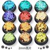 Set de lentejuelas de 12 colores de 2 mm transfronterizo, polvo de brillo ultrafino para maquillaje, esmalte de uñas en gel, materiales para joyería de nail art al por mayor
