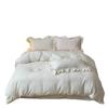 Estilo Princesa Francesa Branco Puro Quente Roupa de Cama Solteiro e Casal Antiestática Leite Veludo Conjunto de Três ou Quatro Peças Têxtil para Casa Shanyue Não Sabe