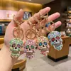 Chaveiro de caveira do Dia dos Mortos transfronteiriço com pintura a óleo, souvenir de nicho do festival mexicano, acessório DIY