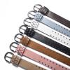 Cinturón con remaches redondos estilo punk europeo y americano para hombres y mujeres jóvenes, informal, de mezclilla, con cuentas y ancho, combinable con todo.