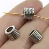 7X8X8Mm 1.7g Aleación Multicolor Accesorios para Joyería DIY Cuentas con Agujero Grande y Pequeño Textura Grabada Cuentas con Agujero Grande Cuentas Espaciadoras