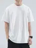 Camiseta de Manga Corta Estilo Americano 2026 para Hombre, Cuello Redondo, Corte Holgado, Versátil, Camisa Base Casual Blanca Pura, Top Delgado para Hombre