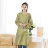 Bata Larga Rayada Chuangguan Mangas Largas Moda Suelta Impermeable Ropa Protectora Cocina Anti-Manchas Ropa de Trabajo para Adultos para Mujeres con Mangas