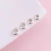 Cuentas Planas de Silicona de Plata de Ley S925 Cuentas Ampolla Ajustables Cuentas de Posicionamiento Pulsera DIY Hecha a Mano Accesorios de Joyería