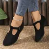Sapatos Femininos Tamanho Grande para Comércio Exterior, Novo Estilo Outono, Estilo Europeu e Americano Transfronteiriço, Bico Fino, Boca Rasa, Fivela, Anabela, Mocassins Atacado