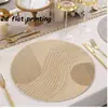 Manteles Redondos Antideslizantes Impresos en 2D de Venta Caliente Transfronteriza Estilo Bohemio Esteras de Lino con Etiqueta Dropshipping