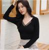 8805 Otoño e Invierno Sin Costuras Terciopelo de Grafeno Cálido Manga Larga Ropa de Otoño Almohadilla para el Pecho Fija Camiseta Base Auto-calentable Top