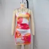 Vestido corto de verano transfronterizo europeo y americano para mujer, sexy, sin tirantes, hombros descubiertos, cintura, cadera, moderno, estampado