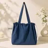 Bolsa de Lona Arrugada de Nylon, Bolsa de Almacenamiento Plegable de Gran Capacidad, Bolsa de Tela de Nylon con Cordón, Bolso de Hombro, En Stock