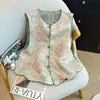 Cardigan Chaleco Elegante de Seda con Perla de Nácar de Ocho Tonos Estilo Chino Nuevo de Doble Uso con Garantía de Calidad Lujo Ligero Elegante