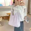 Nova Bolsa de Ombro Xadrez Vazada Estilo College de Verão Bolsa de Braço Fresca e Doce para Meninas Bolsa de Pano Casual de Grande Capacidade