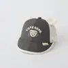Boné de Baseball de Verão Fino com Desenho de Urso para Meninos e Meninas Proteção Solar Viseira de Rede para Bebês e Crianças