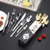 Cuchillo para Bistec, Tenedor, Cuchara, Cuchara de Postre de Acero Inoxidable con Mango en Forma de Diamante, Estilo Lujo Ligero, Juego de Cubiertos Occidentales de 18/24 Piezas