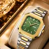 2026 Novo Modelo Quadrado Patek Moda Calendário Pulseira de Aço Masculino Negócios Transfronteiriço Cronógrafo Moda À Prova D'água Relógio de Quartzo