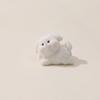 Cachorro Branco Correndo Flocado Criativo Fofo Decorações DIY Acessórios Mini Carro Enfeites de Mesa Acessórios
