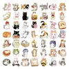 50 Pegatinas Lindas de Gatos, Impermeables para Diario DIY, Material de Pegatinas para Decoración de Guitarra y Maleta