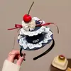 Tiara de Pelúcia com Laço e Bolinhas Estilo Coreano da Disney para Meninas, Adorável Faixa de Cabelo de Desenho Animado para Lavar o Rosto Infantil, Acessório de Cabelo