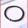 Pulseira de Obsidiana Natural com Cinábrio Cru Dourado Roxo Jadeíta Natural Verde Óleo para Meninos e Meninas
