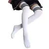 Directo de fábrica Calcetines largos hasta la rodilla a rayas de tres barras estilo Harajuku para danza de rendimiento estilo académico para damas Calcetines de Algodón Calcetines
