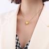 Collar con colgante de corazón simple de moda europea y americana ins Joker para mujer acero de titanio transfronterizo que no se desvanece joyería al por mayor