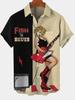 Camisa de Elementos Creativos Transfronterizos de Comercio Exterior 2023 Nueva Impresión Digital 3D Camisa Holgada de Manga Corta Moderna Top para Hombre
