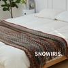 Toalla de cama de estilo étnico, manta de cama de hotel bohemio, manta de almohada, manta de punto para habitación, bandera de cama