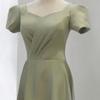Vestido de Dama de Honor de Satén Nicho Espíritu de Hada de Primavera 2025 Nuevo Verde Look Adelgazante Grupo de Hermanas Vestido Falda Anfitriona de Boda