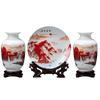 Juego de Tres Floreros Pequeños de Cerámica de Jingdezhen para Decoración de Hogar, Sala de Estar, Mueble de TV y Estante Antiguo