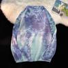 Marca de moda estadounidense suéter de cuello redondo tie-dye de calle principal invierno ins calle principal suéter grueso abrigo casual holgado para hombre