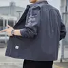 Chamarra tipo camisa de trabajo para hombre para primavera y otoño, duradera, resistente a la suciedad, protección solar, ropa de trabajo, camisa casual texturizada