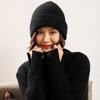 Cashmere de Cabra 2026 Outono e Inverno Novo Chapéu Casual de Tricô de Cor Sólida de Alta Qualidade para Mulheres, Quente para Exterior, com Punho Duplo