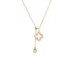 Nova Colar Atacado Moda All-match Personalizado Luz Estilo de Luxo Micro-incrustado Quatro Folhas Flor Pérola Borla Pingente Clavícula Cadeia