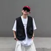 Colete de trabalho masculino, peça de outer wear estilo chinês, casual funcional retrô estilo japonês marca da moda, multi-bolsos, estilo boyfriend, modelagem solta