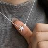 Collar de Plata de Ley S925 Perla de Agua Dulce Natural Estrella de Mar Estrella de Cinco Puntas Accesorios Marinos Cadena para Clavícula de Moda de Gama Alta para Mujeres