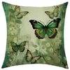 Novedad 2025 temu Amazon Almohada Cojín Flor de Primavera Mariposa Jit Hogar Sofá Funda de Almohada de Lino