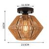 Amazon American imitação de cânhamo corda rattan mão tecida lâmpada de teto homestay restaurante hotel pousada bar corredor lustre
