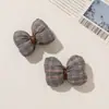 Estilo INS tela a cuadros dulce algodón acolchado tridimensional moño pinza de garra DIY accesorios para el cabello de mujer broche accesorios para la ropa suministros