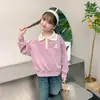 Sudadera de Felpa para Niñas 2026 Invierno Nuevo Estilo Estilo Universitario Infantil Top Engrosado para Niños Mayores Ropa de Moda Otoño e Invierno