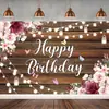 Tela de Fondo Negra y Dorada para Cumpleaños de Venta Caliente Transfronteriza Decoración para Fiesta de Feliz Cumpleaños Suministros Banderín de Cumpleaños Rosa Dorado Azul Plateado