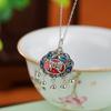 Yilu plata S925 plata esterlina colgante koi Ruyi retro hueco colgante de borla accesorios colgante estilo chino