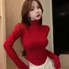 Camiseta de Manga Larga con Cuello Medio Diseño Femenino de Sentido Nicho Invierno Nuevo Pura Spice Girls Ajustada Manga Corta Top